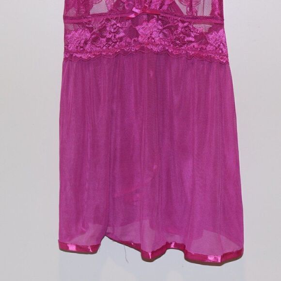 NEW Seven 'til Midnight Pink Sheer Back Strap babydoll mini Dress Women 1X - Picture 5 of 10